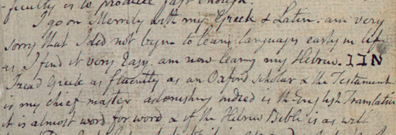Detail of letter of 30 January 1803