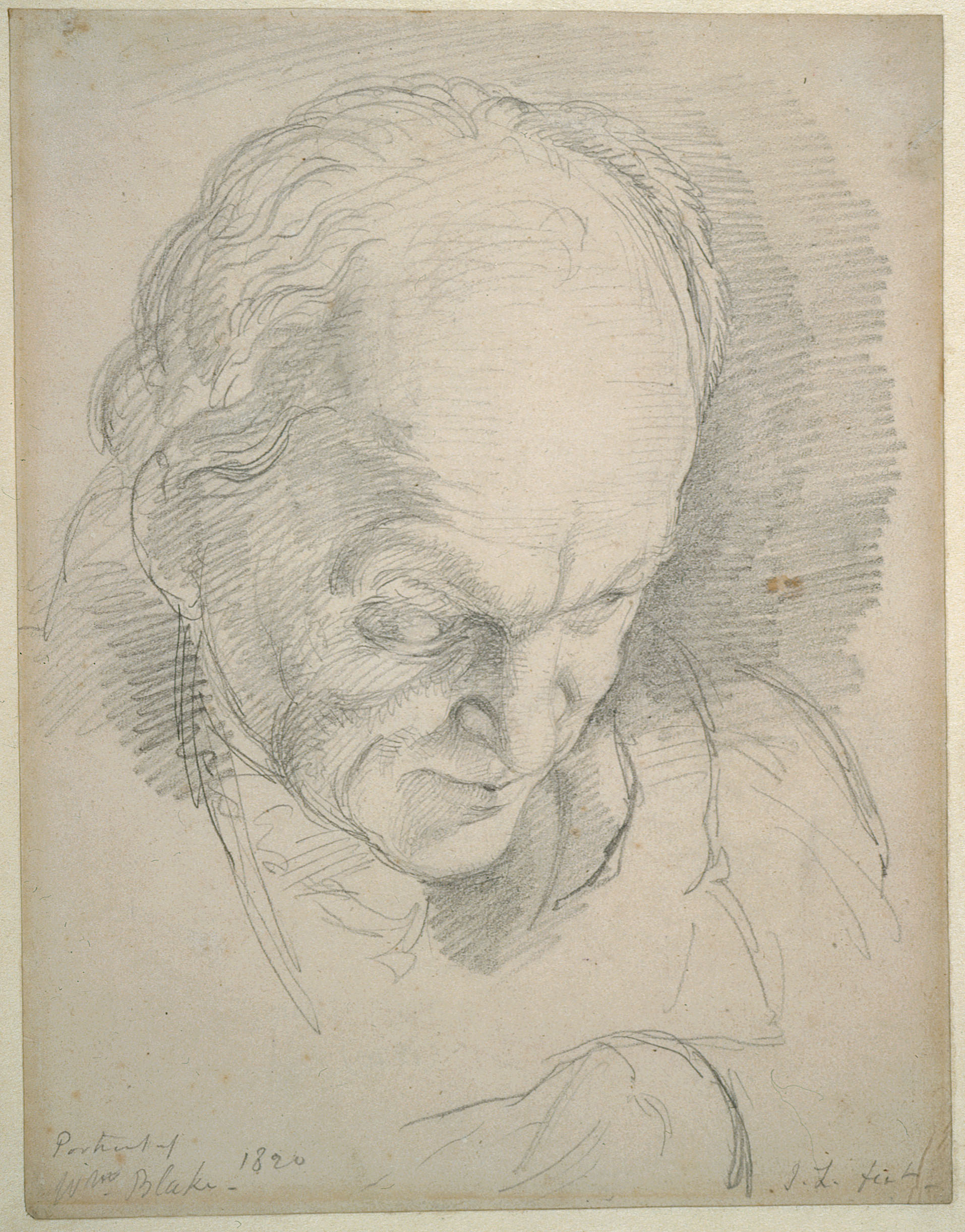 Portrait of
                Wm. Blake 1820.
                
                J. L. fecit