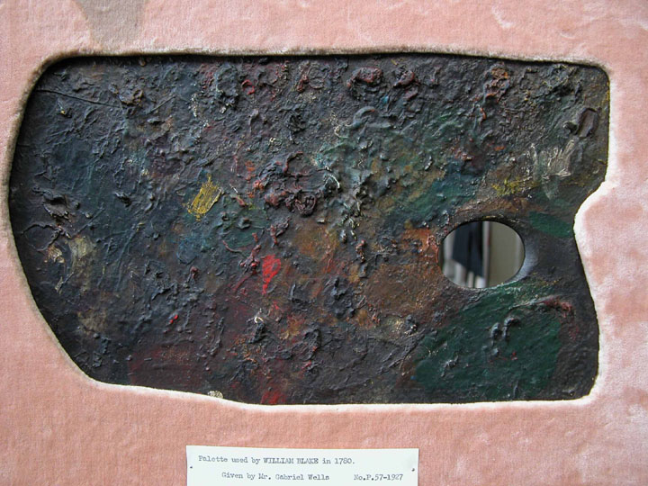 Palette used by WILLIAM BLAKE in 1780.
                  Given by Mr. Gabriel Wells
                  No.P.57-1927