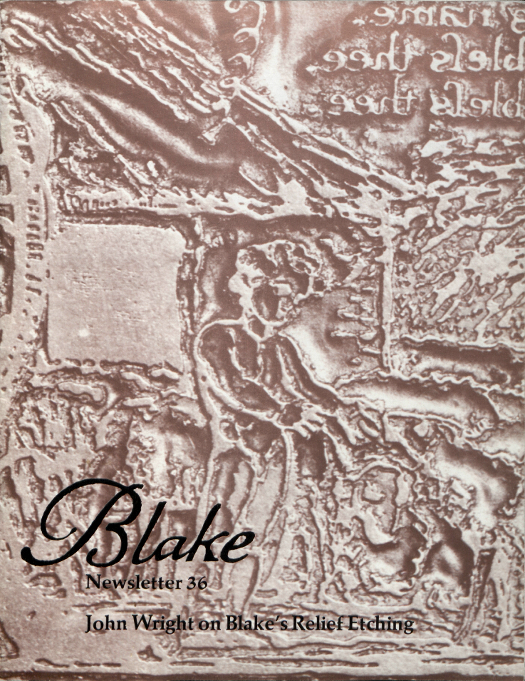 Blake
            Newsletter 36
            John Wright on Blake’s Relief Etching