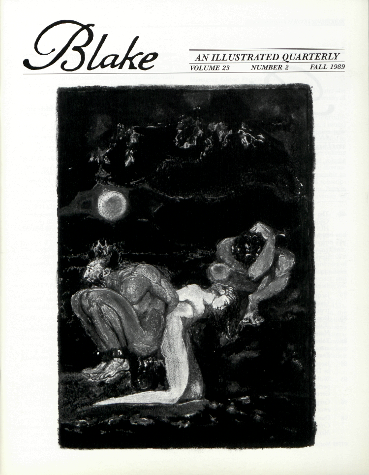 Blake
            AN ILLUSTRATED QUARTERLY
            VOLUME 23
            NUMBER 2
            FALL 1989