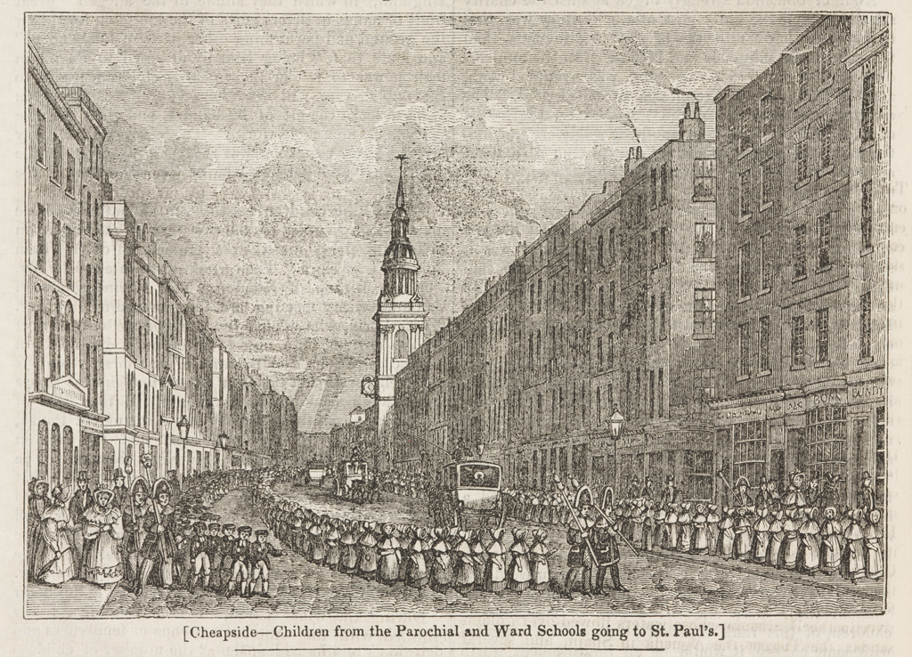 [Cheapside—Children from the Parochial and Ward Schools going to St. Paul’s.]